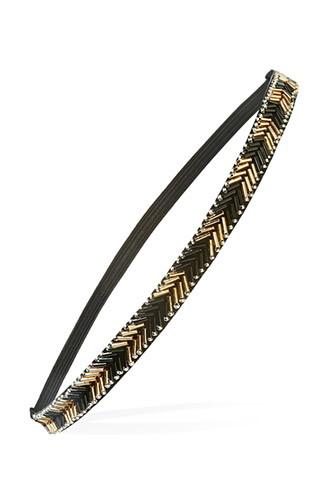 Forever21 Chevron-beaded Headband (black/gold)