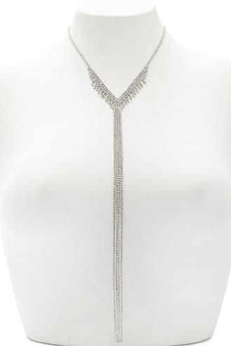Forever21 Rhinestone V-shaped Necklace