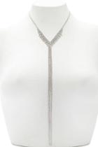 Forever21 Rhinestone V-shaped Necklace
