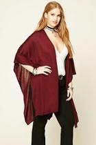 Forever21 Plus Women's  Plum Plus Size Open-front Poncho
