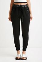 Forever21 Faux Leather-trimmed Sweatpants