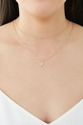 Forever21 Key Heart Pendant Chain Necklace