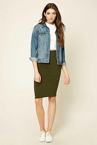 Forever21 Marled Pencil Skirt