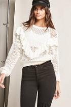 Forever21 Open-knit Ruffle Sweater