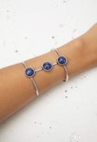 Forever21 Faux Stone Cutout Cuff (b.silver/blue)