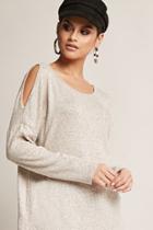 Forever21 Marled Open-shoulder Sweater