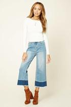 Forever21 Women's  Frayed Ankle Jeans