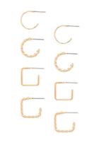 Forever21 Geo-shaped Hoop Set (gold)