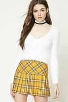Forever21 Women's  Ivory Cropped Fuzzy Knit Cardigan