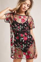 Forever21 Sheer Floral Embroidered Tunic