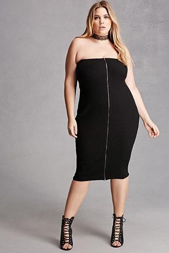 Forever21 Plus Size Zip-front Tube Dress