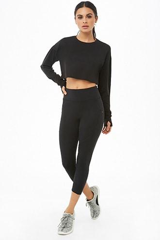 Forever21 Active Zip Pocket Capri Leggings