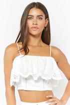 Forever21 Flounce Eyelet Crop Top