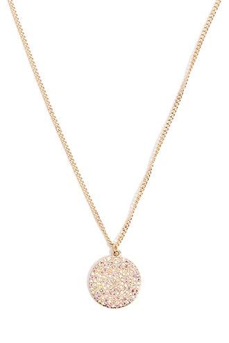Forever21 Iridescent Rhinestone Pendant Chain Necklace
