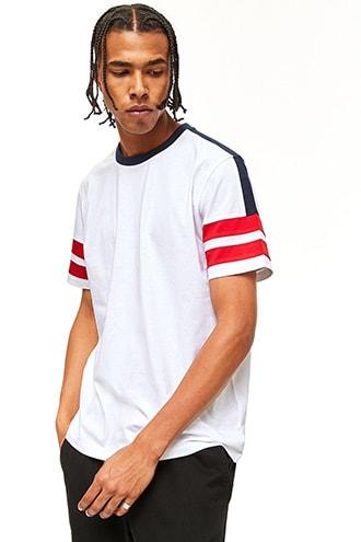 Forever21 Striped Sleeve Tee