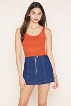 Forever21 Women's  Cayenne Open Knit Crop Top