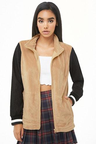 Forever21 Faux Fur & Denim Zip-up Jacket