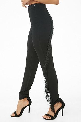 Forever21 Fringe-trim Skinny Pants