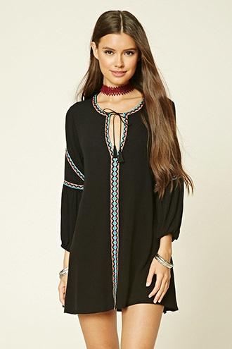 Forever21 Women's  Chevron Pattern Swing Dress