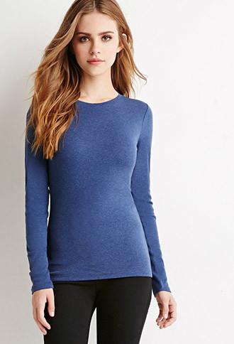 Forever21 Plus Women's  Classic Cotton Tee (heather Navy)