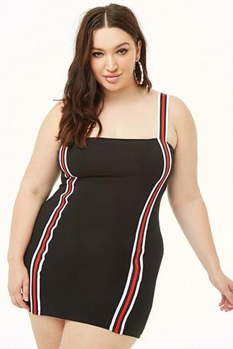 Forever21 Plus Size Striped-band Mini Dress