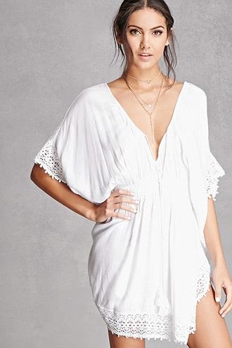Forever21 Boho Me Crochet Trim Dress