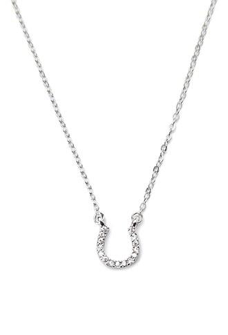 Forever21 Rhinestone Horseshoe Charm Necklace