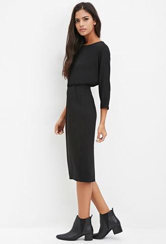 Forever21 Women's  Cutout-back Dolman Dress (black)