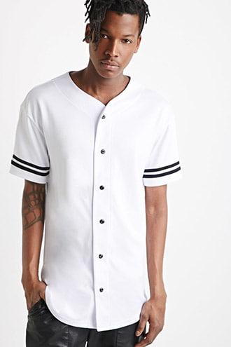 Forever21 Stripe-sleeved Baseball Shirt
