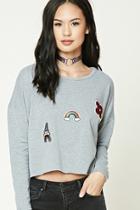 Forever21 Women's  Graphic Patch Sweatshirt