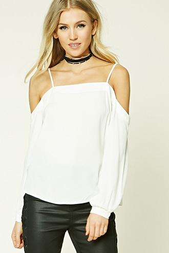 Forever21 Woven Open-shoulder Top