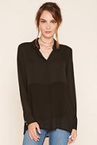 Forever21 Contemporary Collared Chiffon Blouse