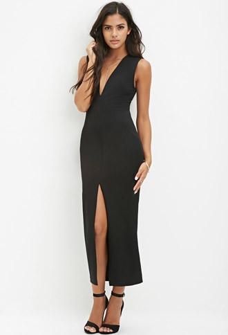 Forever21 Backless High-slit Maxi Dress