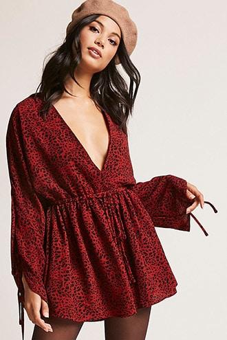 Forever21 Selfie Leslie Cheetah Print Romper