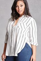 Forever21 Plus Size Striped Button-up Shirt