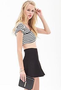 Forever21 Crepe Woven Skater Skirt
