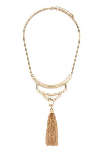 Forever21 Cutout Tassel Statement Necklace