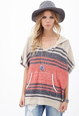 Forever21 Striped Batwing Hoodie