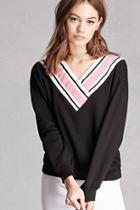 Forever21 Contrast V-neck Sweatshirt