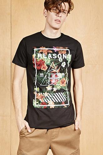 Forever21 Reason Floral Graphic Tee