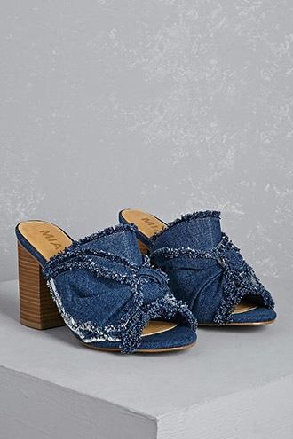 Forever21 Mia Knotted Denim Mules