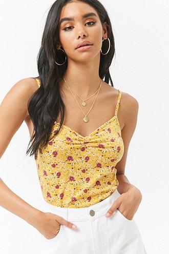 Forever21 Ruched Ditsy Floral Cami