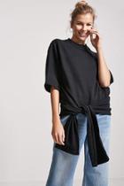 Forever21 French Terry Tie-hem Pullover