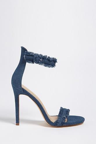 Forever21 Denim Ankle-strap Heels