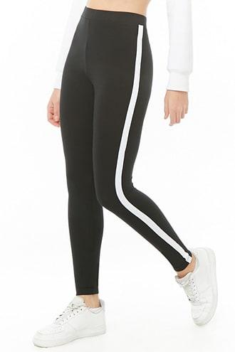 Forever21 Contrast Striped-panel Leggings