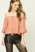 Forever21 Lace-trim Off-the-shoulder Top