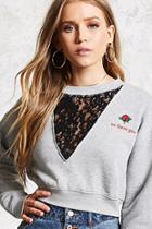 Forever21 No Thank You Cropped Sweatshirt