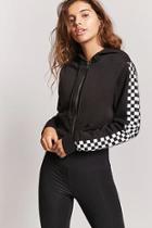Forever21 Active Checkered Drawstring Hoodie