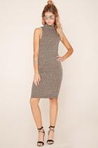 Forever21 Women's  Charcoal & Grey Marled Knit Bodycon Dress