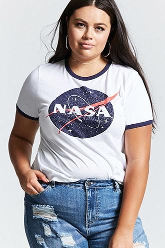 Forever21 Plus Size Nasa Ringer Tee